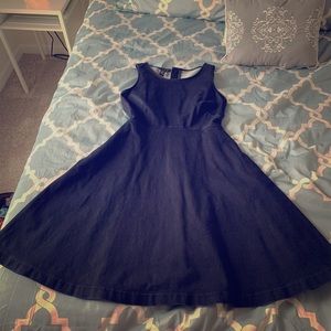 Denim sleeveless fit and flare dress